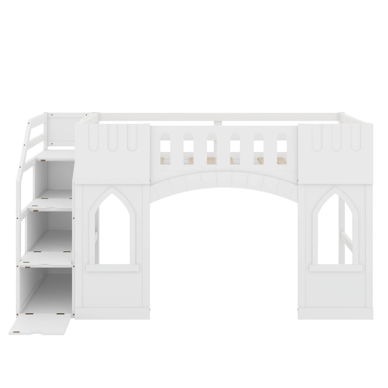 Lit mezzanine simple avec fenêtre, Blanc