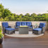 Wendye 7-Piece Outdoor Furniture Sofa Set With 2 Swivel Chairs, 2 Ottomans, End Table & 55K BTU Fire Pit Table