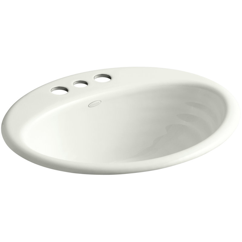 Ellington Metal Oval Drop-In Bathroom Sink with Overflow, Dune