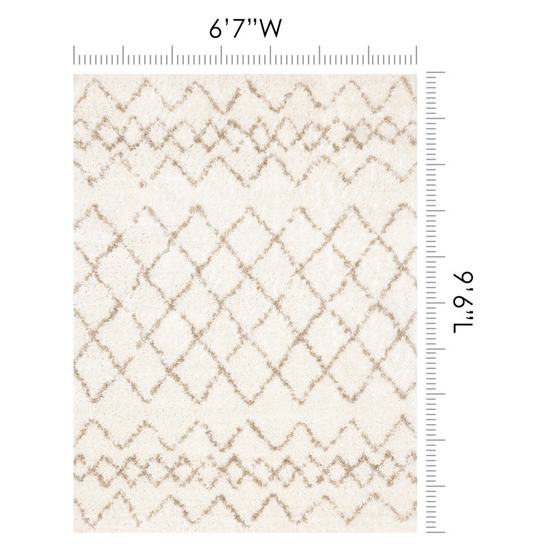 Union Rustic Kostantza Collection Cream Beige Soft Trellis Indoor Area ...