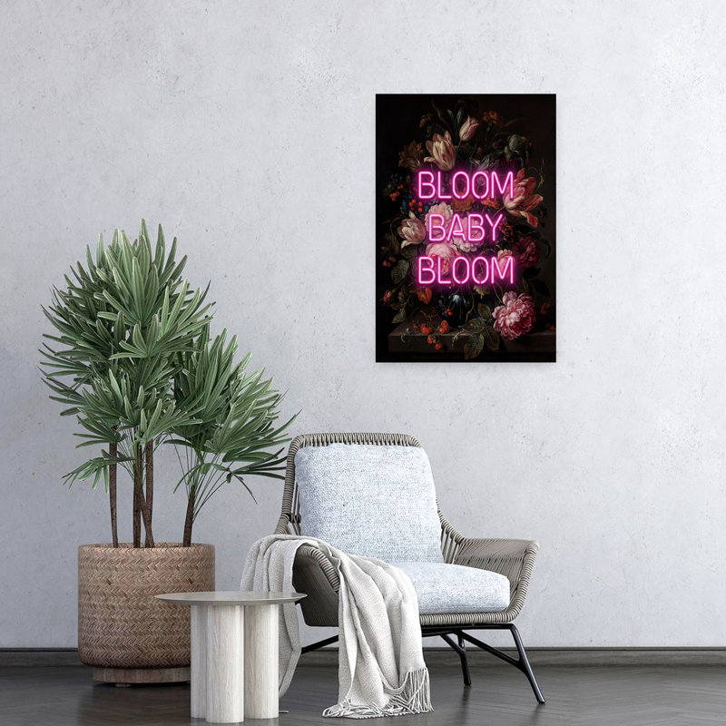 «Bloom Baby Bloom», art mural contemporain, H 24 po x l 16 po