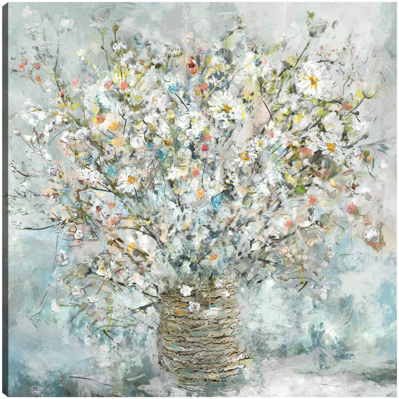 20" x 20" Multicolor Floral Canvas Art Print