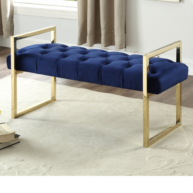 Banc rembourré Branam, Bleu marine