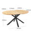 Table extensible, table de salle à manger, table de bureau, table basse, pieds en métal, plateau en MDF, 120 / 160X120x75cm-1446282977