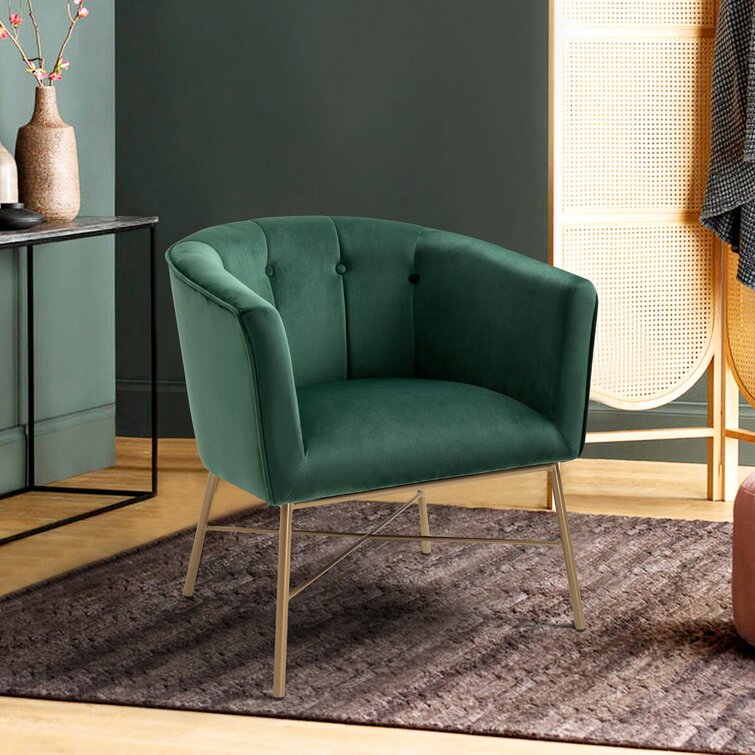 Everly Quinn Encanto Velvet Accent Chairs Upholstered Armchair & Reviews |  Wayfair