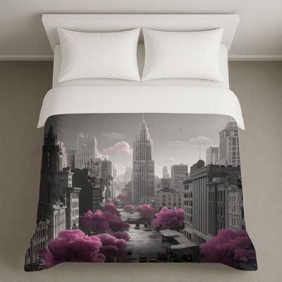 Housses de couette Pink Trees Cityscape