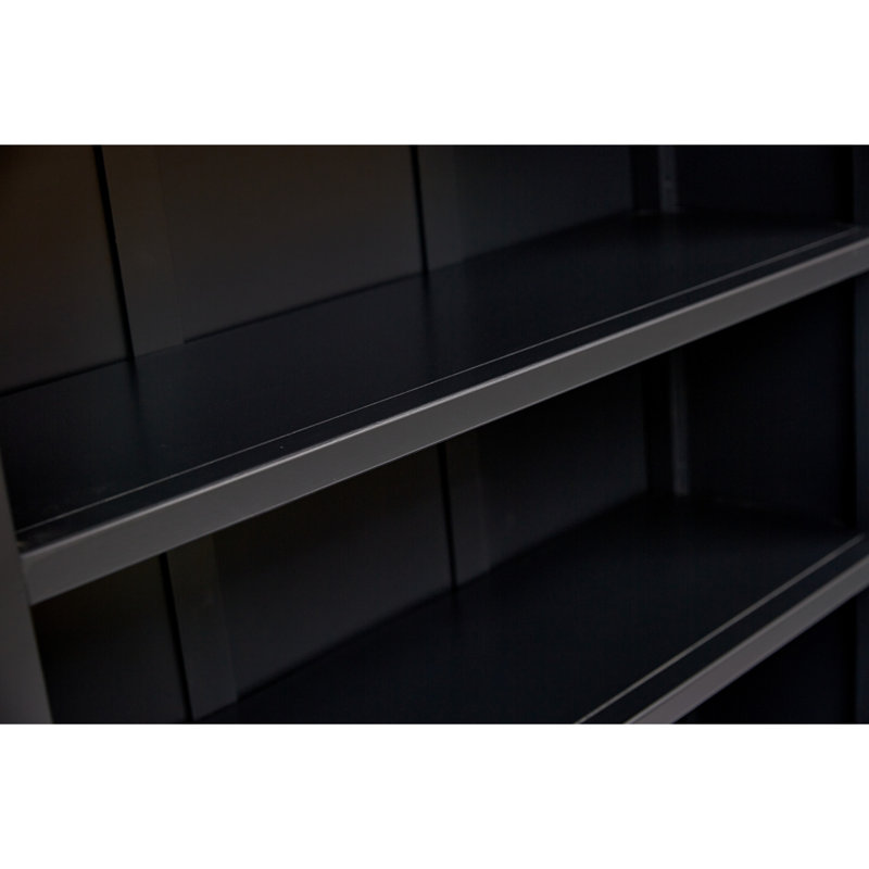 Bookcase, (4 Shelves) 50" H x 35" W x 12" D, Dark Gray