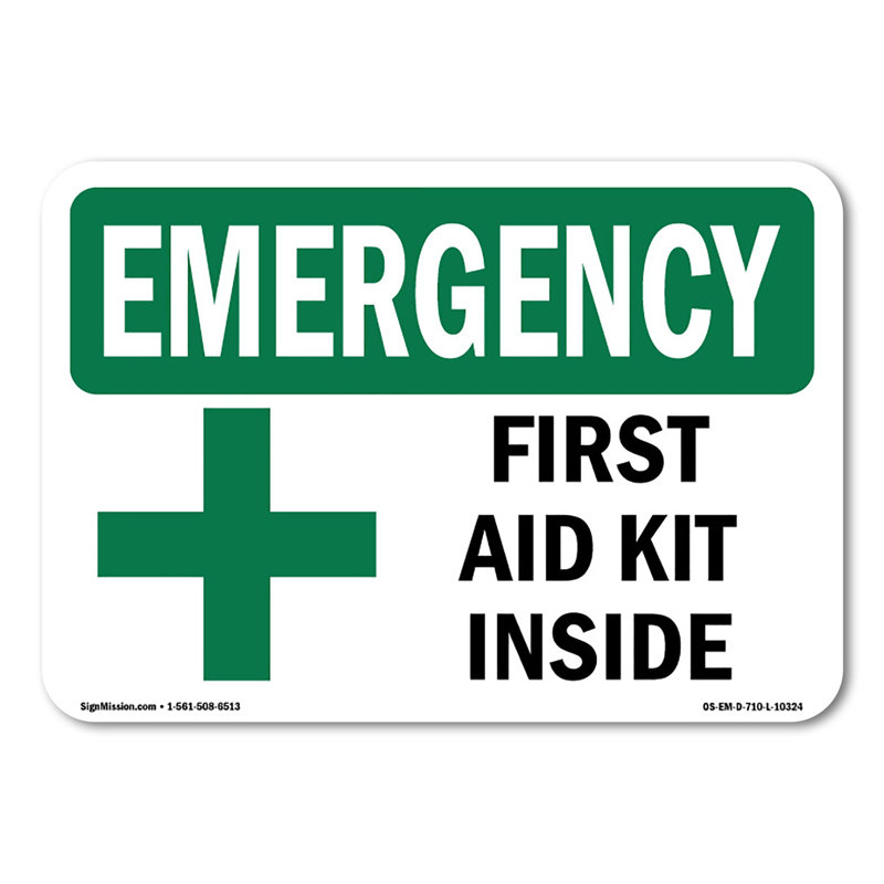 First Aid Kit Inside Decal 7" X 5", 5" H x 7" W x 0.1" D