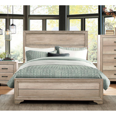 Lit double contemporain au look naturel - Fabrication de planches de qualité et de matériaux en bois