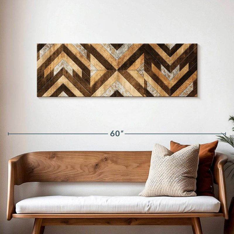 " Patterned Chevron Tiles " by Lulu, 16" H x 48" W x 1.25" D