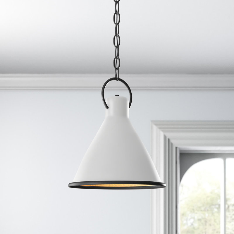 Amara 1 - Light Single Pendant, Polished White, 15.5" H x 12" W x 12" D