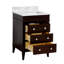 Ensemble de meuble-lavabo simple 24 po avec armoire chocolat et comptoir en marbre de Carrare Francfort-745017080-762033612