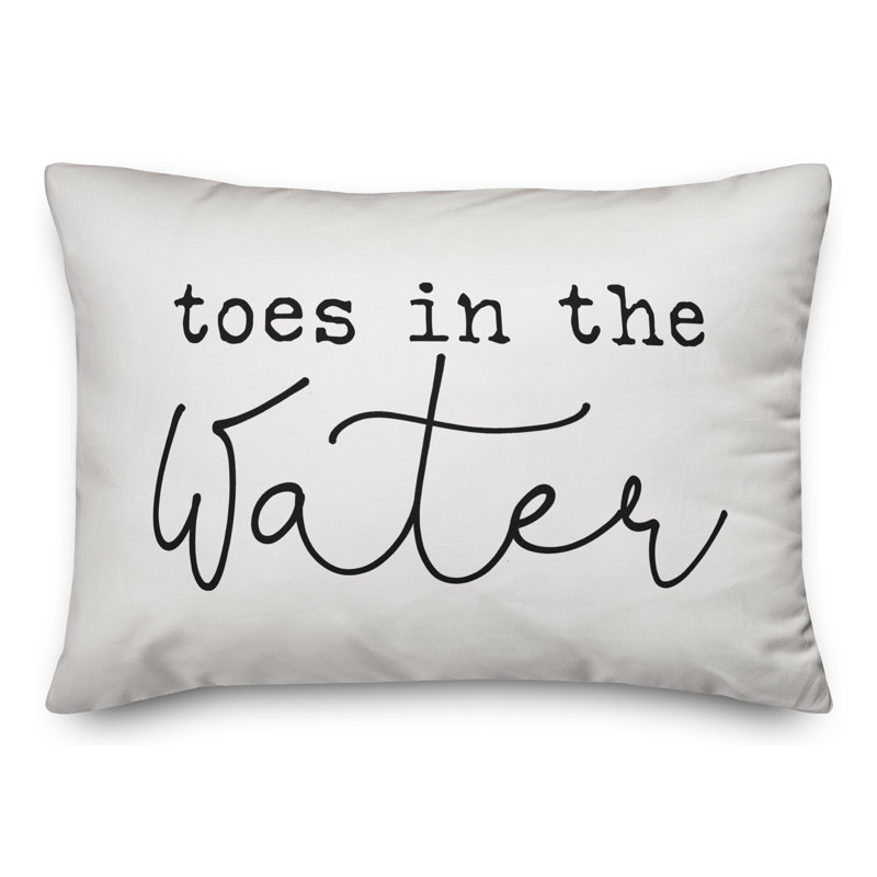 Outdoor Reversible Throw Pillow, Off White/Black