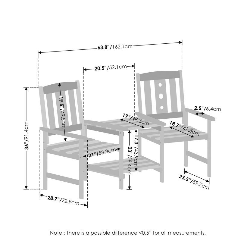 Ludly Teak 2 - Person Patio Conversation Set