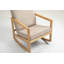 Fauteuil oscillant Upholstein, structure en bois d'hévéa