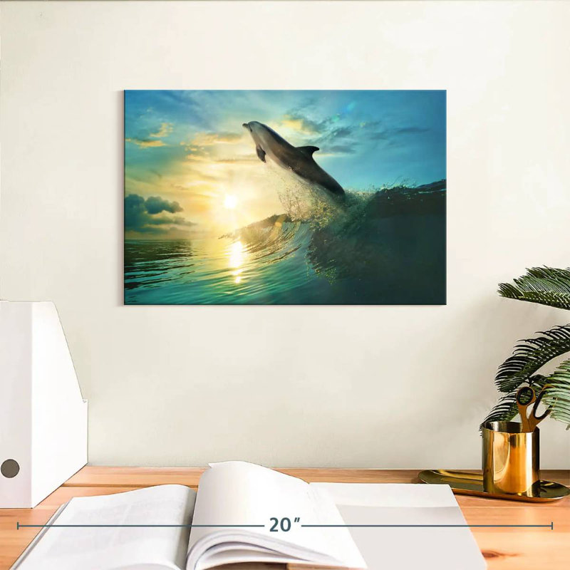 Brampt Sunset Dolphin, 8" H x 12" W