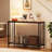 Console Table, Behind Couch Table, Industrial Hallway Table with Glass Shelf and Metal Frame-862542954