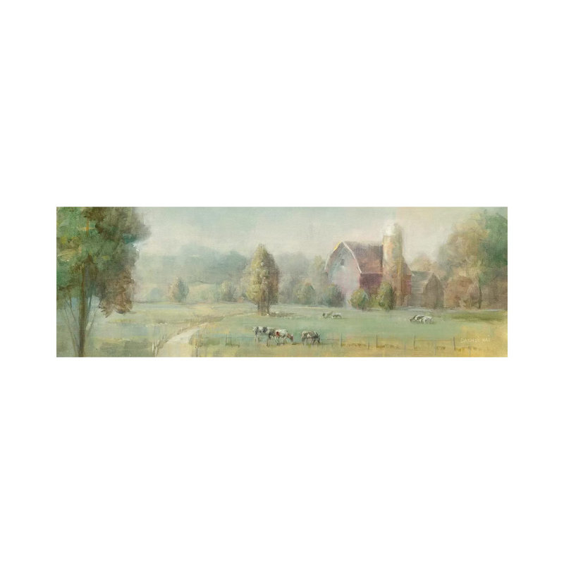 Tranquil Farm by Danhui Nai - Panoramic Print on Canvas, Wrapped Canvas, 30.48 cm H x 91.44 cm W x 1.91 cm D