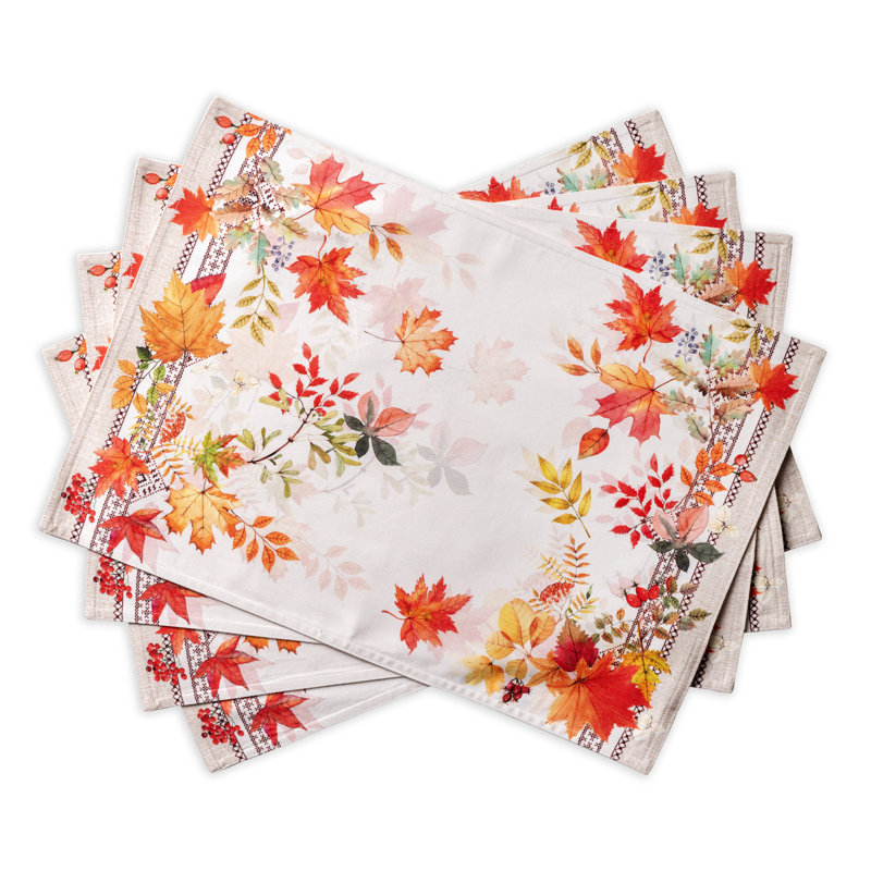 Ensemble de napperon en coton 4 pièces amarante