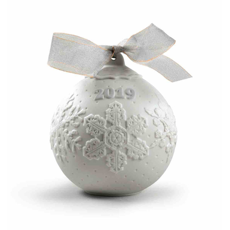 2019 Ball Ornament, Light Gray