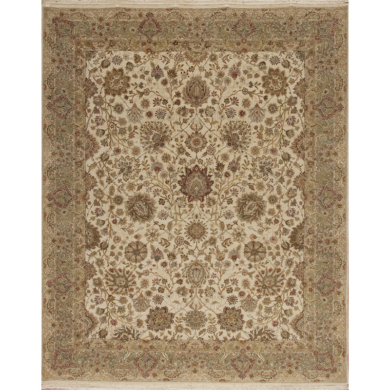 Cote D’Azure Hand Knotted Wool Area Rug, Rectangle 6' x 9'