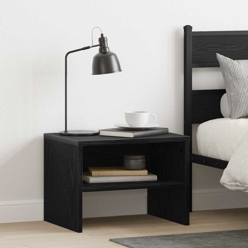 Bedside Cabinet 40 X 40 X 30 Cm Engineered Wood, Black Oak