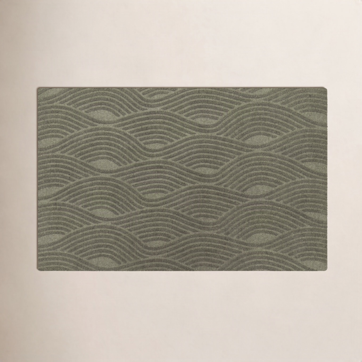 WaterHog Luxe Waves Non-Slip Doormat, Olive
