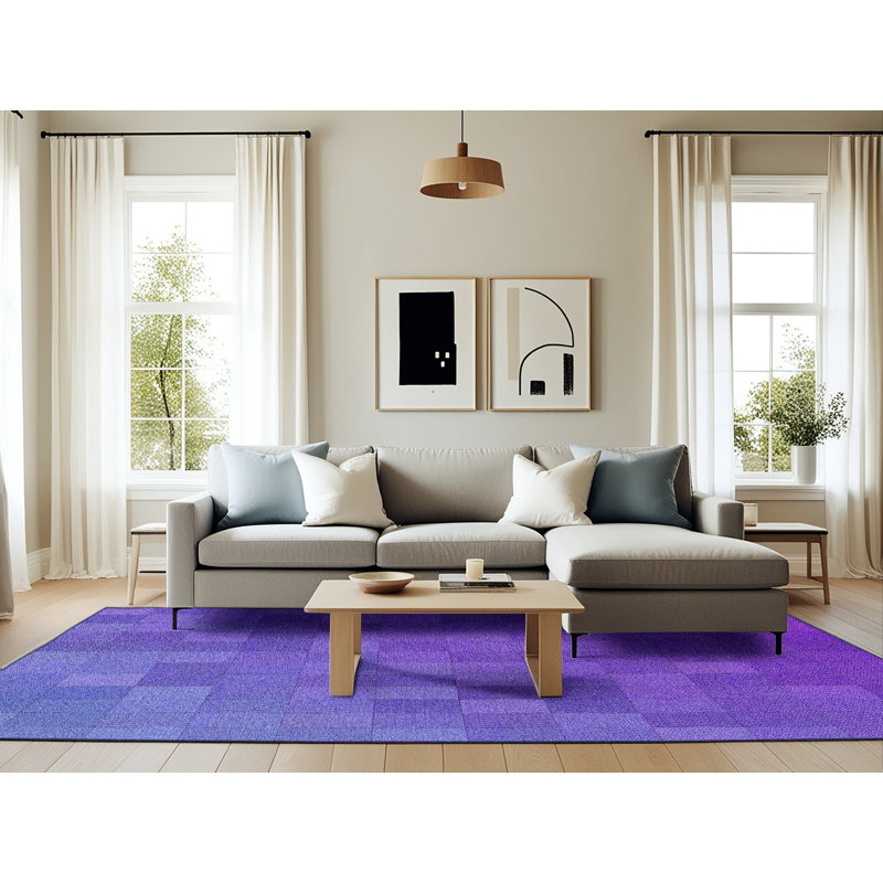 Tapis de zone mauve à motifs, Rectangle 6 pi x 9 pi