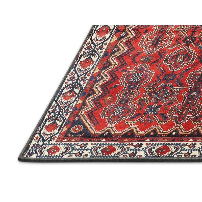 Tapis beige / noir / rouge Southwestern, Rectangle 7 pi x 9 pi