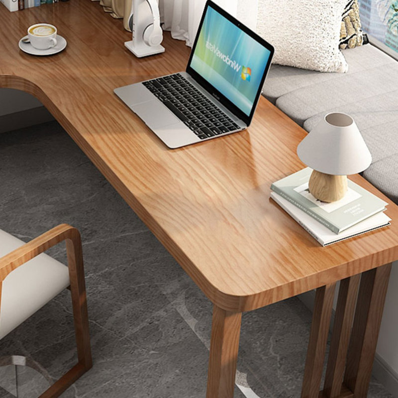 Tan Rectangular Solid Wood desks, Left Hand Return, 29.53"H x 70.87" W x 47.24" D