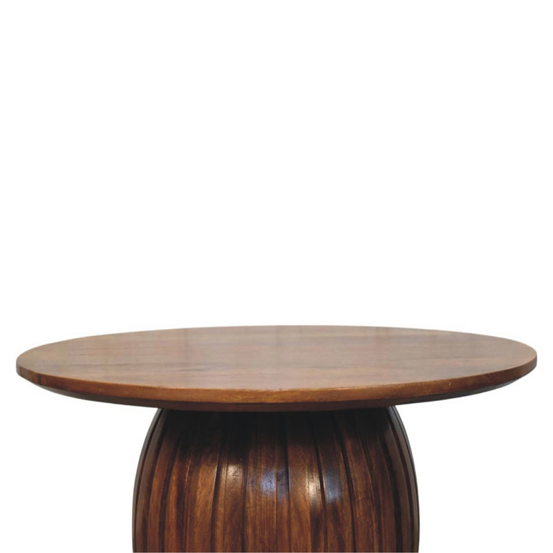 Table basse ronde en bois massif