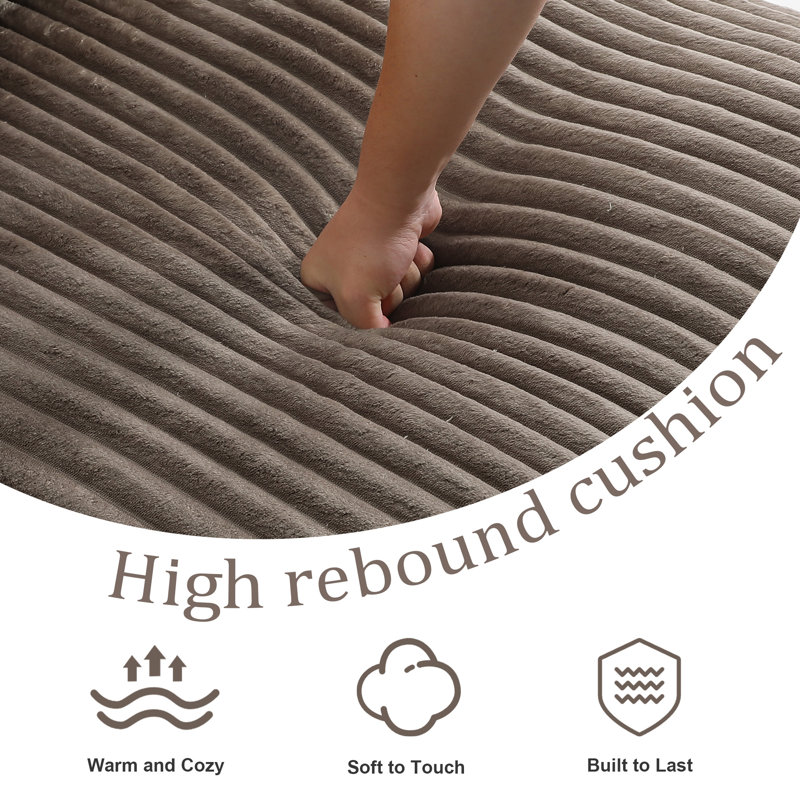 4 Seater Sectional, Light Brown Polyester/Foam Padding