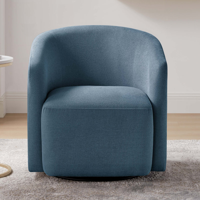 Fauteuil demi-tonneau Arlo, Mélange de polyester bleu