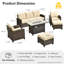 6 pièces de mobilier d'extérieur avec poêle-1202876789