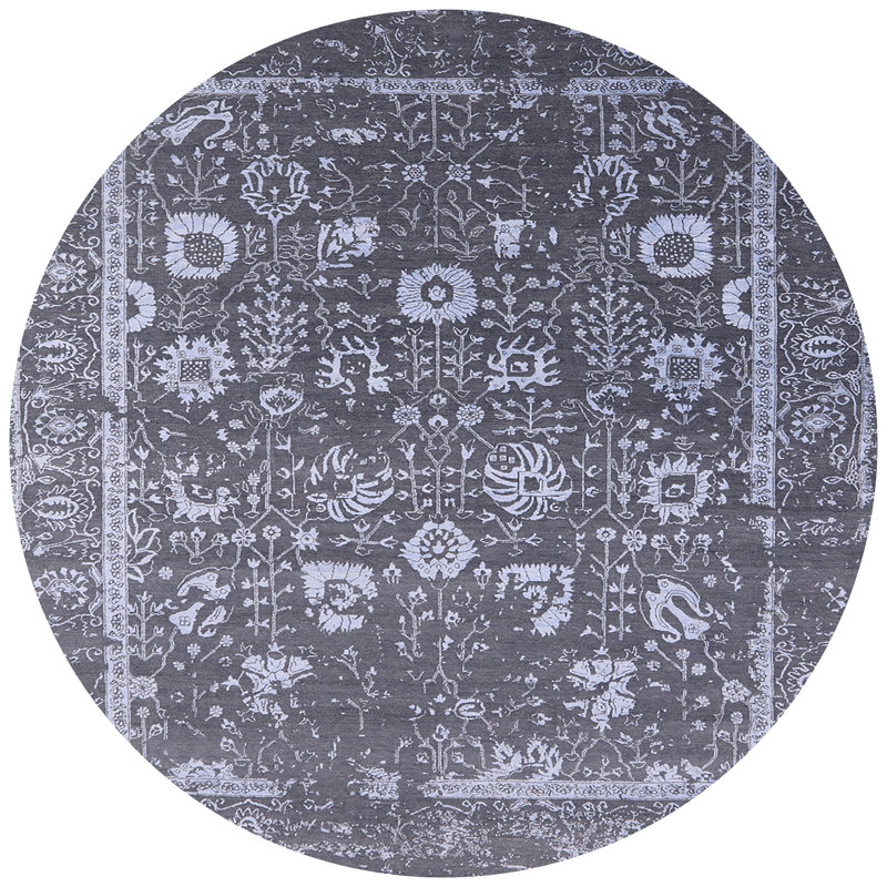 Tapis oriental gris Aramakt, Rond 8 pi