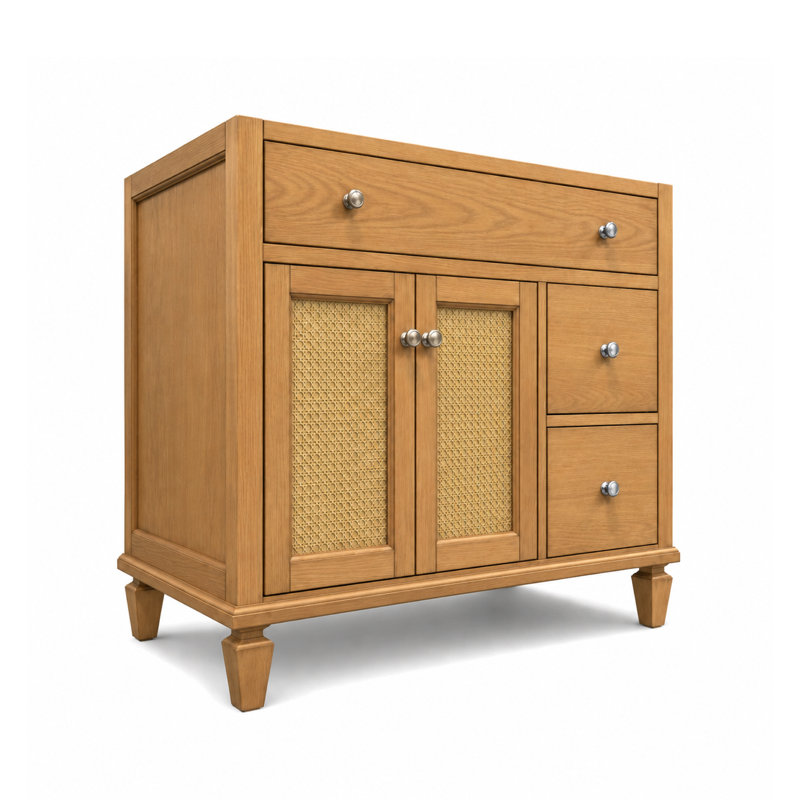 Comptoir de meuble-lavabo en noyer riche de 36 po x P 21 po avec plateau simple encastré rectangulaire Marella de Marly, 36
