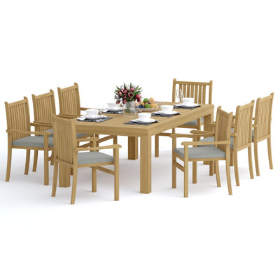 Angarano Rectangle 8 - Person 86'' L Outdoor Dining Set