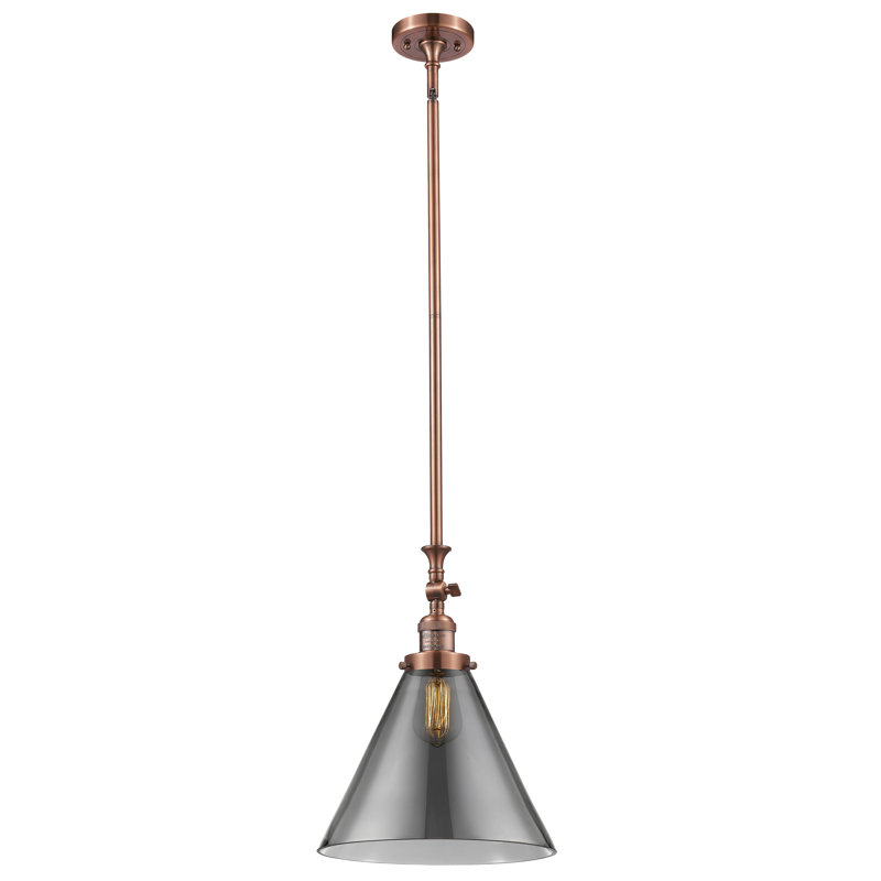 1 - Light Single Pendant, Antique Copper, Plated Smoked, No Bulb Included