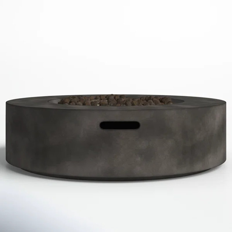 Table de foyer d'extérieur en béton renforcé de fibres, Espresso