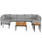 Ensemble de conversation modulaire d'extérieur moderne avec ensemble de conversation et coussins de patio-381915298