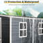 Remise en résine 8 pi x 4 pi avec deux fenêtres. Verrouillable, imperméable. - Pour le patio, la cour, la pelouse - Noir 4 x 8 pi extérieur noir. -. Ventilation, pelouse, patio
