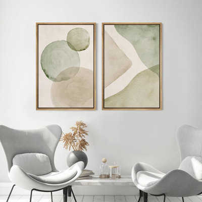 «Dynamic White Brushstroke Abstract», 2 pièces sur toile