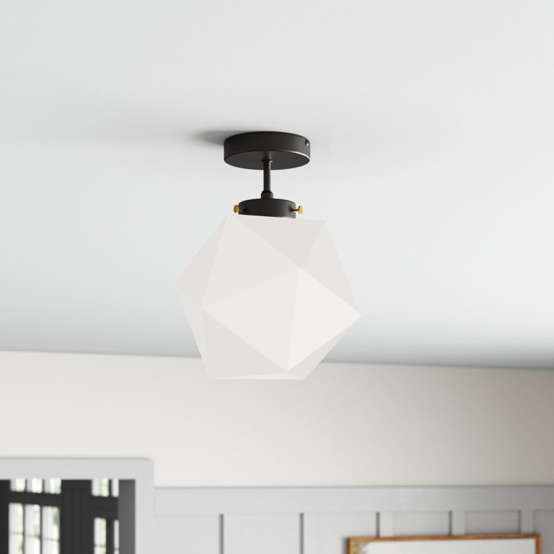 Hankerson Flush Mount, Black, White