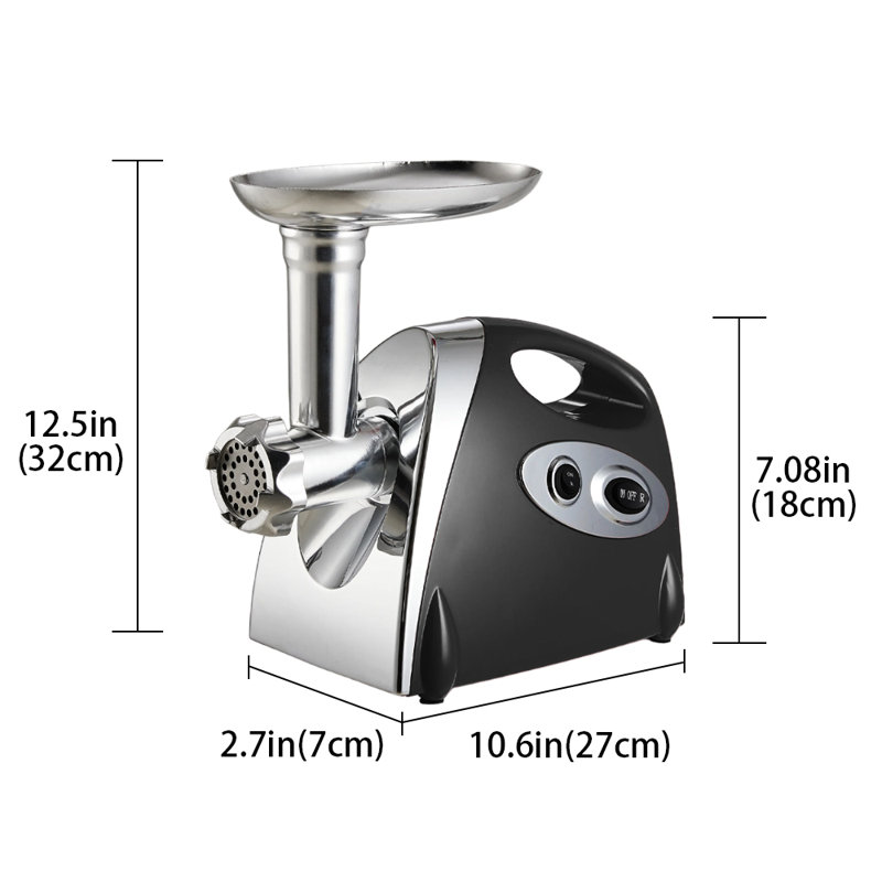 Archie & Oscar Stainless Steel Electric Meat Grinder, Black