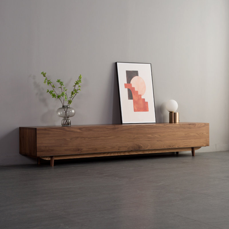 Meuble télé avec rangement en noyer, H 15,75 po x L 70,86 po x l 15,75 po