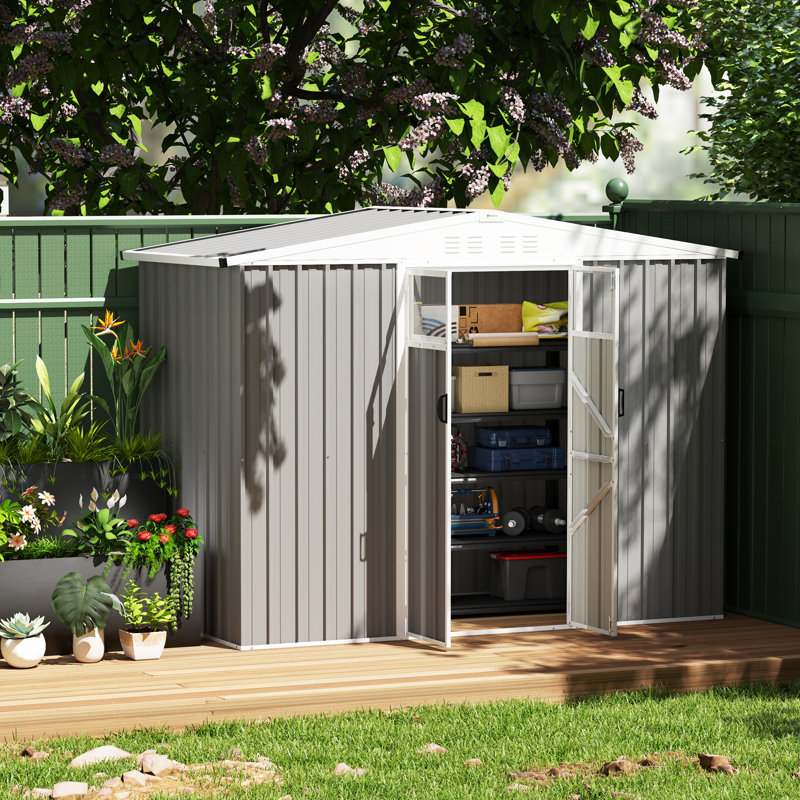 Garden Storage Shed, Light Grey