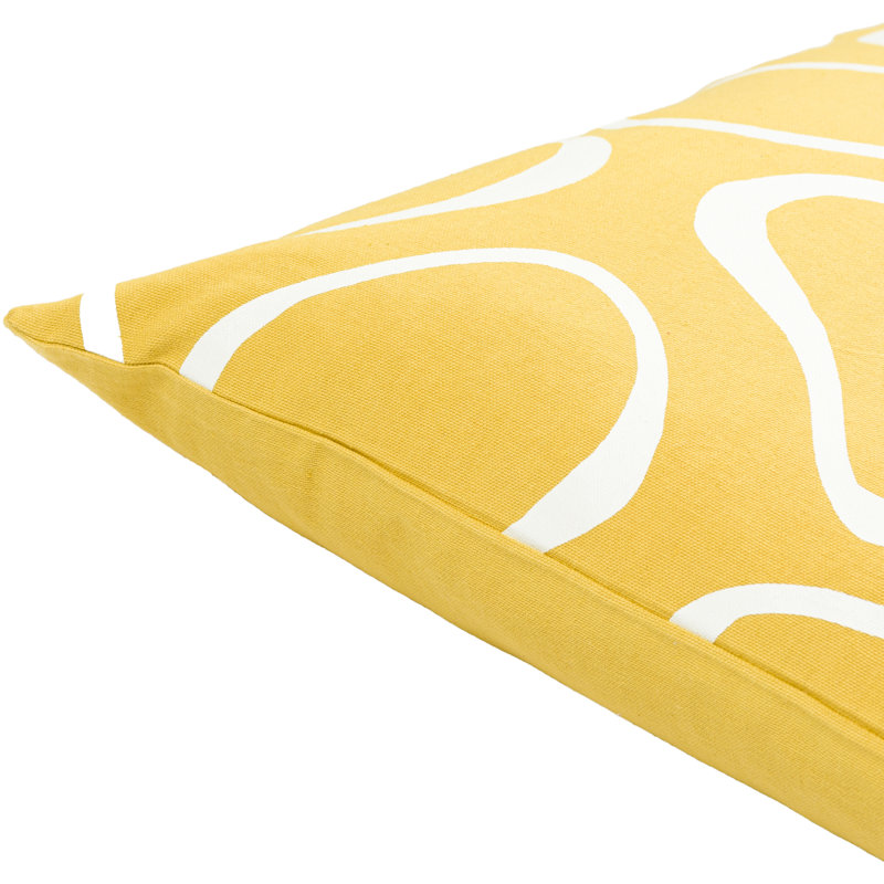 Coussin décoratif imprimé par Nan, Housse de coussin seulement - sans coussin, Safran / galet abstrait crème, 18 po x 18 po