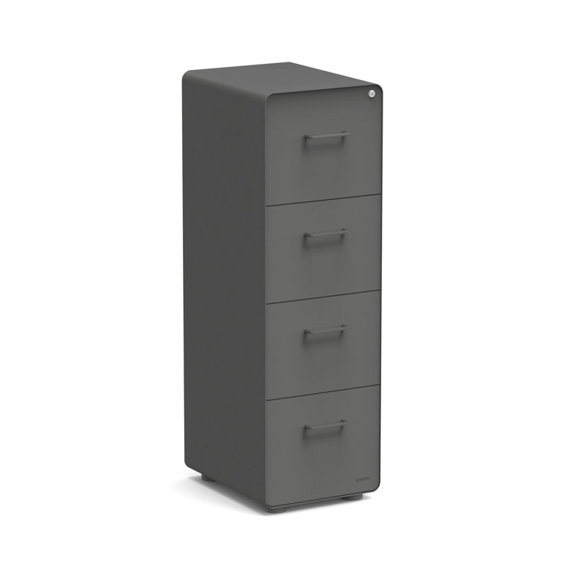 Stow 4-Drawer Vertical File Cabinet, Charcoal