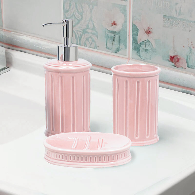 Ensemble d'accessoires de salle de bain Aautres, Rose