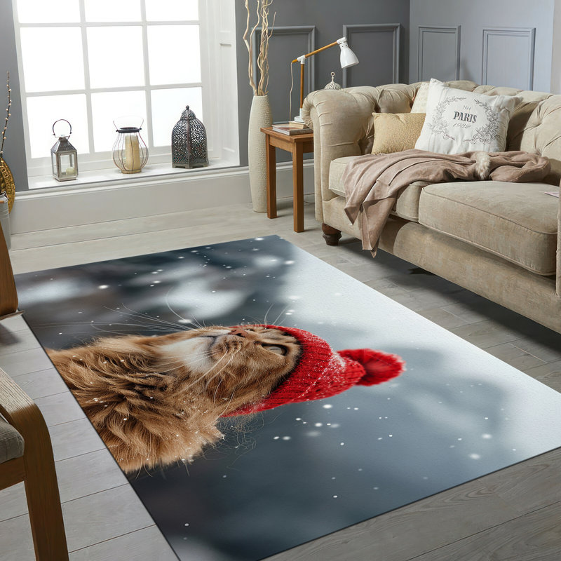Soft Non Woven Printed Rug with Detailed Geometric Patterns in Vibrant Shades Ideal for Living Room or Bedroom Decor